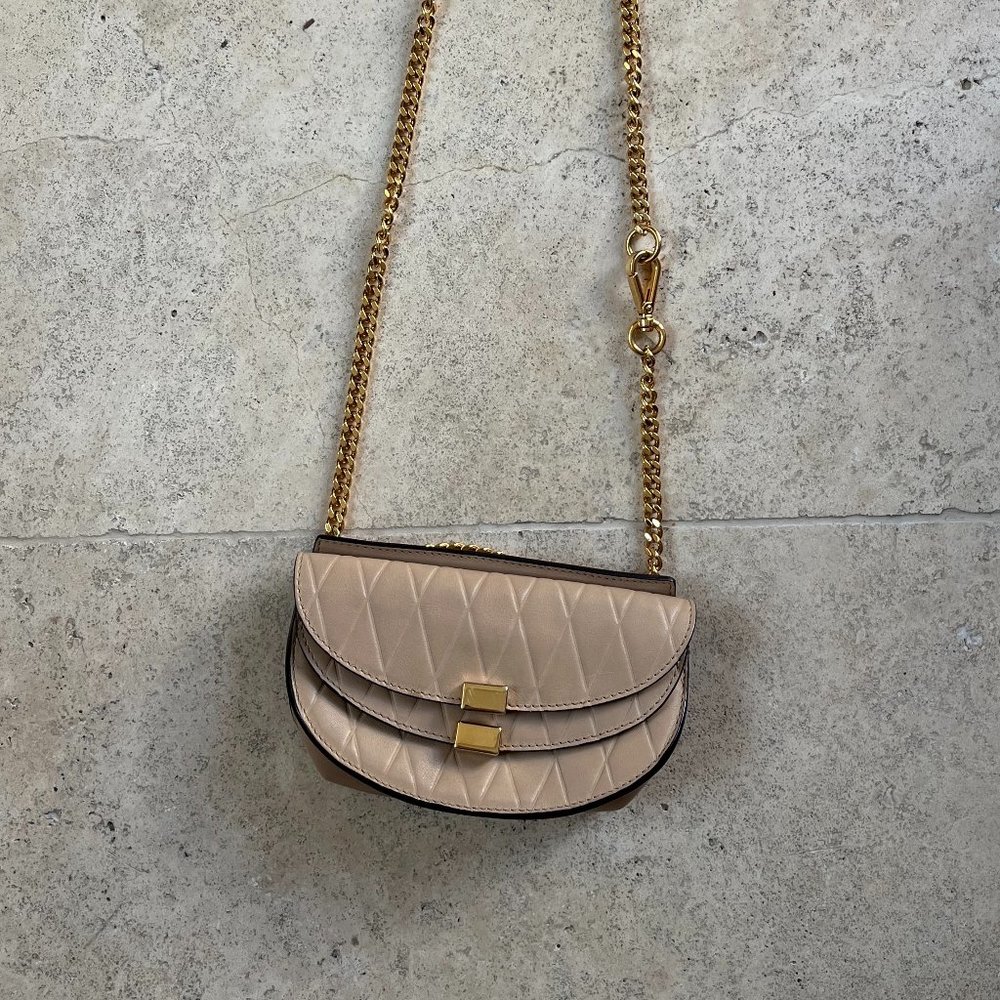 Chloe Mini Flap Bag in beige